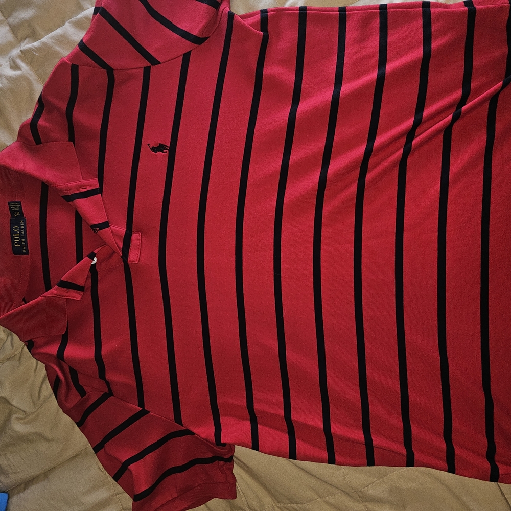 Polo by Ralph Lauren Men's Red Striped Shirt